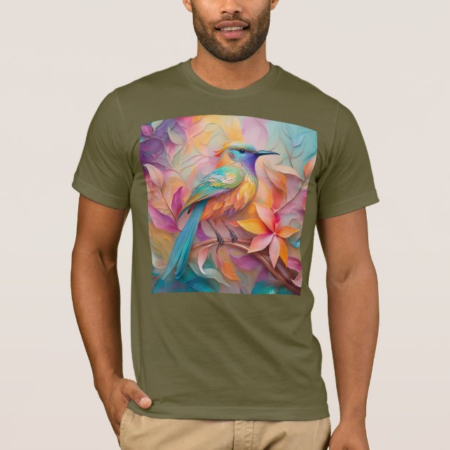 Camiseta Fantasia de Pássaro com Garganta Violeta (Frente)