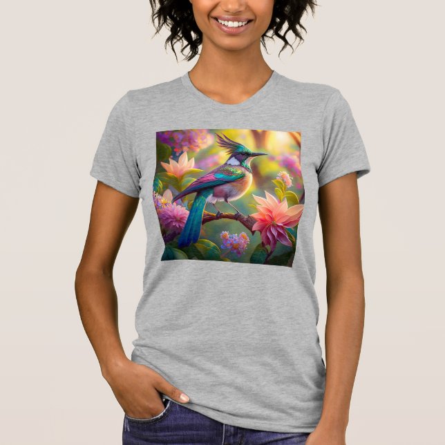 Camiseta Fantasia de Pássaro de Cabeça Verde (Frente)