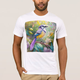 Camiseta Fantasia de Pássaro Violeta Crestado
