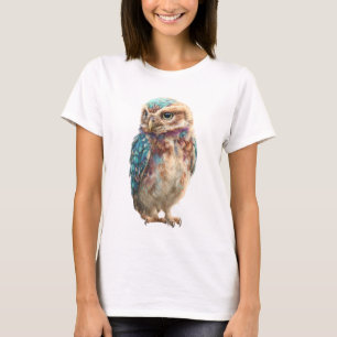 Camiseta Fantasia de Pastel Iridescente para Mulheres Coruj