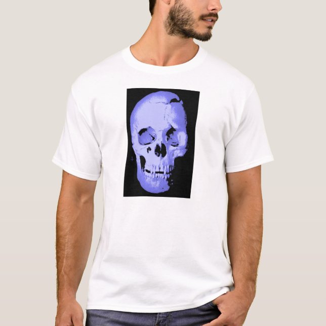 Camiseta Fantasia de Pop de Arte Azul (Frente)