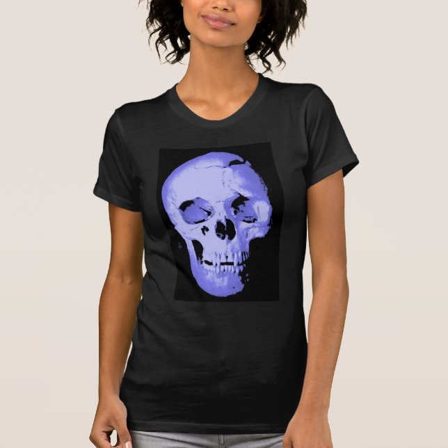 Camiseta Fantasia de Pop de Arte Azul (Frente)
