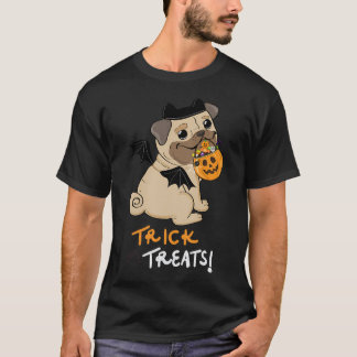 Camiseta Fantasia de Pug Halloween de Doces ou Travessuras