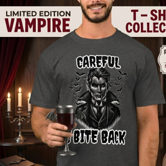 Camiseta Fantasia de Vampiro  Divertido Halloween "Cuidado 