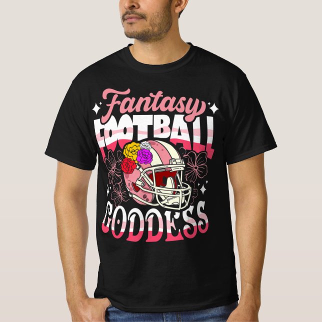 Camiseta Fantasia divertida Deusa de Futebol Flor Mulheres (Frente)