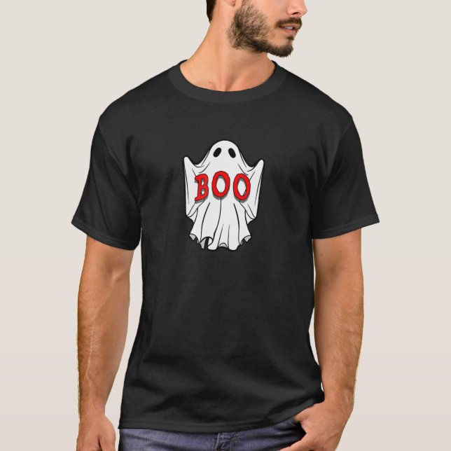 Camiseta fantasia do fantasma bonitinho do Halloween Boo fa (Frente)