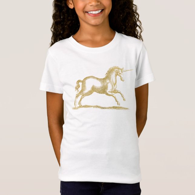 Camiseta Fantasia Dourado do unicórnio do brilho (Frente)