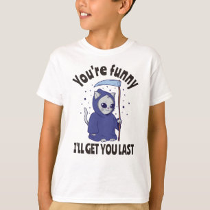 Camiseta Fantasia engraçada de gato Ceifador para Halloween