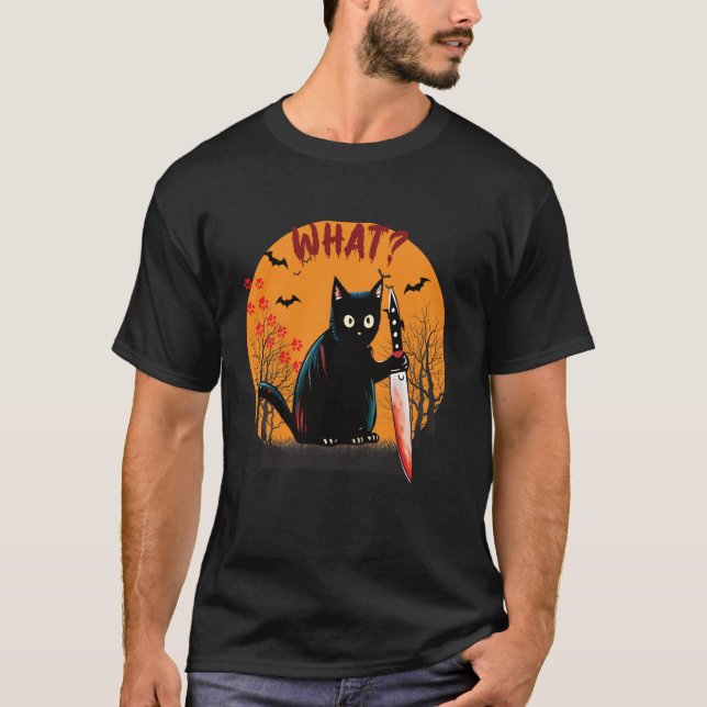 Camiseta Fantasia Engraçada Que Gato Negro Engraçado Assass (Frente)