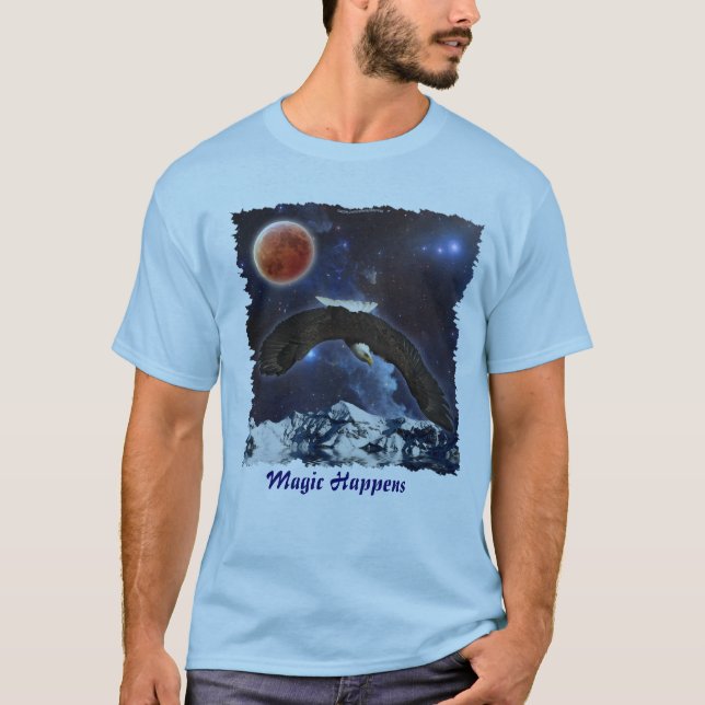 Camiseta Fantasia Espacial Exterior e Águia (Frente)