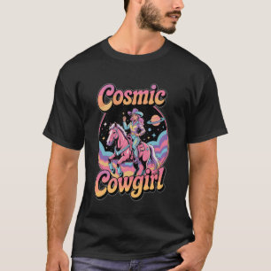 Camiseta Fantasia Espacial Western Retro Feminina Cowgirl C
