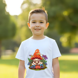 Camiseta Fantasia Floral de Cogumelo Fofo de Rã