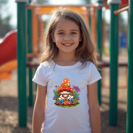 Camiseta Fantasia Floral de Cogumelo Fofo Sapo