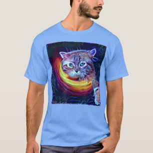 Camiseta Fantasia Gato Dentro Negro Buraco Alcançará Ajuda