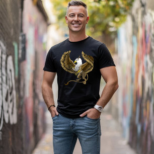 Camiseta Fantasia Marrom Majestosa Grifo Mitológico