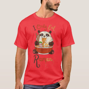 Camiseta FANTASIA Panda Ramen Citação LEGAL Eu Só Coma Rame
