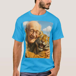 Camiseta Fantasia Tigre Bonito Velho Homem