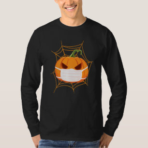 Camiseta Fantasias de Abóbora de Halloween 2020 Com Máscara