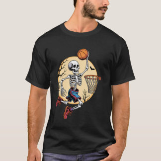 Camiseta Fantasias de Basquete de Esqueleto para o Hallowee