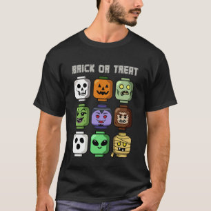 Camiseta Fantasias de Cabeça de Tijolo de Construção de Hal