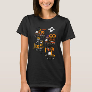 Camiseta Fantasias de Caminhões de Construção Assustadores