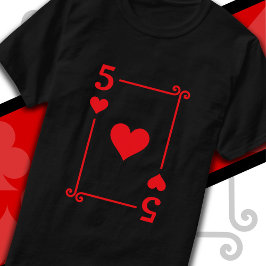 Camiseta Fantasias de Cartas de Baralho 5 Cartas de Copas C