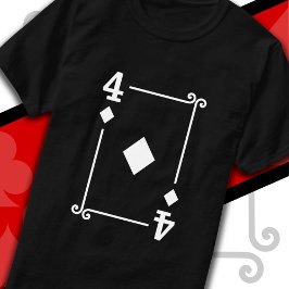 Camiseta Fantasias de Cartas de Baralho Quatro Cartas 4 de 