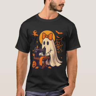 Camiseta Fantasias de Fantasma para Mulheres Costura Hallow
