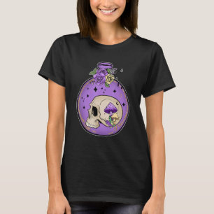 Camiseta Fantasias de Garrafa Gráfica de Caveira de Bruxa d