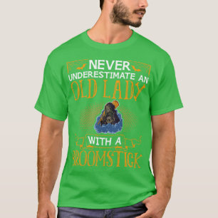 Camiseta Fantasias de Halloween Bruxa Velha Senhora Vassour