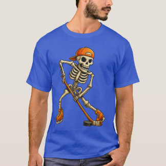 Camiseta Fantasias de Halloween de Esqueleto de Hóquei no G