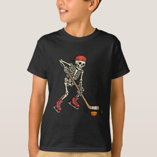 Camiseta Fantasias de Halloween de Hóquei no Gelo Esqueleto