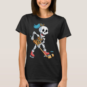 Camiseta Fantasias de Halloween de Hóquei no Gelo Esqueleto