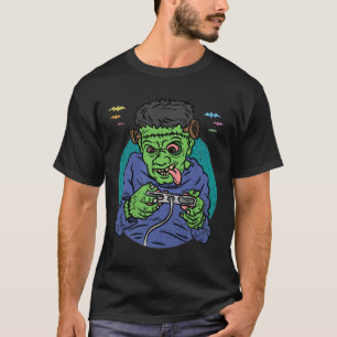 Camiseta Fantasias de Halloween de Monstro Gamer Jogos Víde