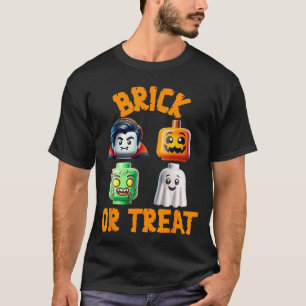 Camiseta Fantasias de Halloween de Tijolos de Construção Ti