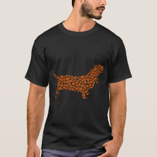 Camiseta Fantasias de Halloween Silhueta do Cão Basset Houn