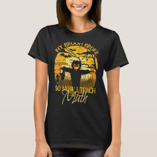 Camiseta Fantasias De Professor De Matemática Meu Vassoura 