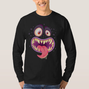 Camiseta Fantasias de Rosto de Monstro Halloween Crianças