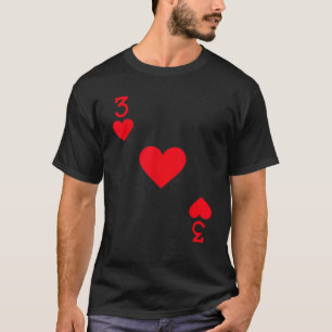 Camiseta Fantasias de três de copas Baralho de Halloween