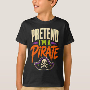 Camiseta Fantasias engraçadas de pirata no Halloween caveir