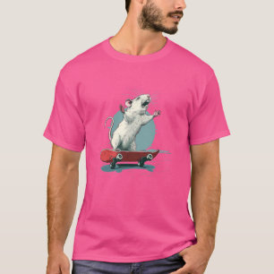 Camiseta Fantasias engraçadas de rato skatista para amantes