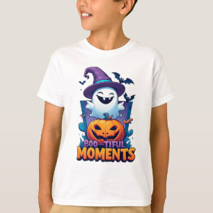 Camiseta Fantasma Amigável Com Abóboras Para a Noite de Hal