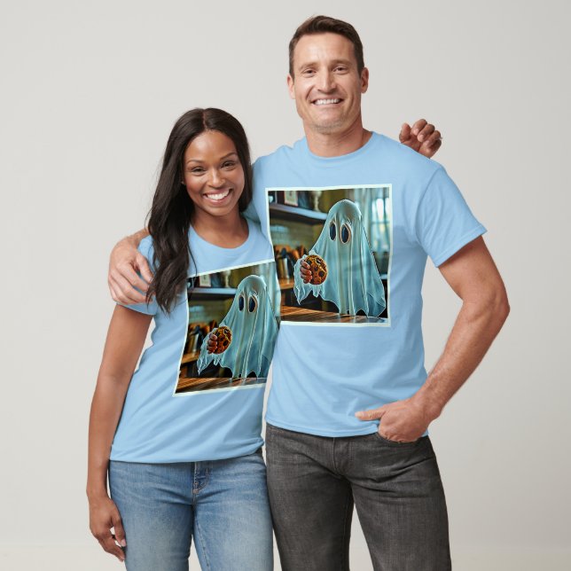 Camiseta Fantasma Amigável Com Biscoito (Unissex)