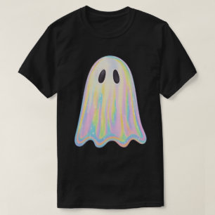 Camiseta Fantasma Arco-Íris Pastel Fofo Assustador Estéti