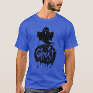 Camiseta Fantasma – Arte de texto sombrio de terror que pin
