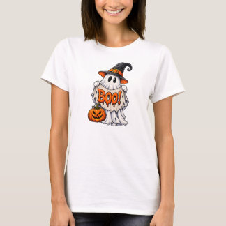 Camiseta Fantasma assustador com faixa de boo
