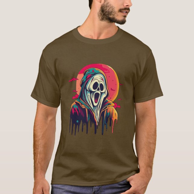 Camiseta Fantasma assustador do Halloween (Frente)