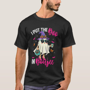 Camiseta Fantasma Assustador Rosa Eu Coloquei o Boo em Bouj