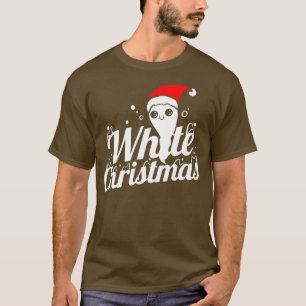 Camiseta Fantasma Bonita Com Papai Noel Traz Natal Branco H
