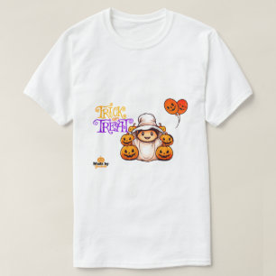 Camiseta Fantasma Bonita com Truque de Bombaim ou que Trate